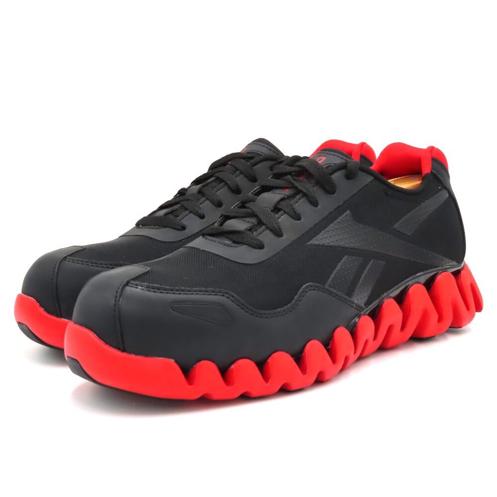 Reebok Zig Pulse Men's Work Shoes Black/Red Composite Toe Slip-Resistant Size 11